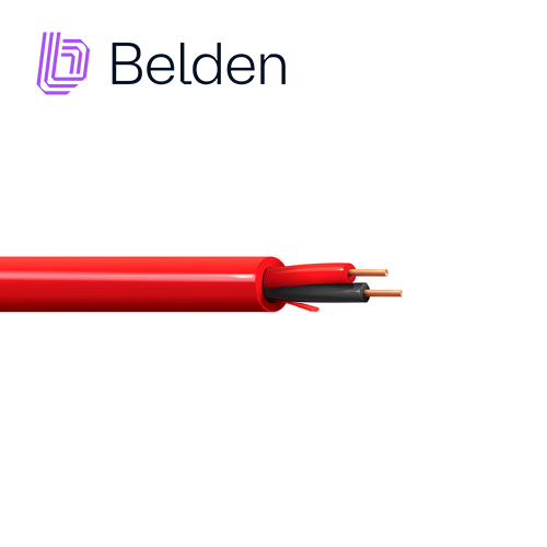 CABLE DE ALAMA CONTRA INCENDIOS BELDEN 5120UL 0021000 / INTERIOR / ROJO / 2 CONDUCTORES / 14 AWG / SOLIDO / FORRO PVC / CMR - FPLR / BOBINA / 1,000 PIES 305 METROS