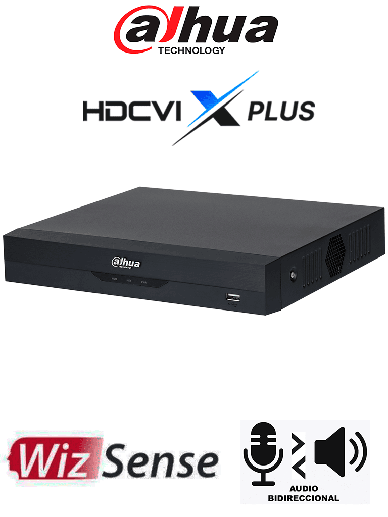 DAHUA DH-XVR5108HS-I3/T - DVR de 5MP Lite WizSense/ HDCVI X PLUS/ Audio Bidireccional en 8 Canales/ Soporta 8 canales + 4 IP o 10 Canales IP/ 2 Ch Reconocimiento Facial y 4 Ch Protección Perimetral/ SMD Plus y AcuPick/ Compatible con Dolink Care