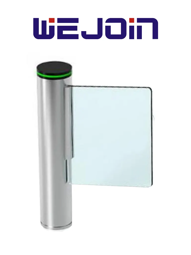 WEJOIN WJTBH301BL - Puerta de Cortesia Abatible Bidireccional, Para Alto Flujo, 3 Millones de Ciclos, 25 - 35 Aperturas por Minuto Aleta de Acrílico, Compatible con Cualquier Control de Acceso