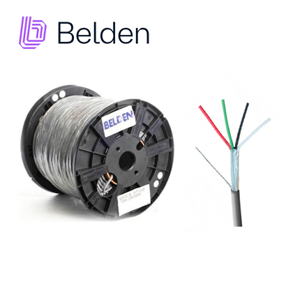 CABLE DE SEGURIDAD Y SONIDO BELDEN 5502FE 0081000 / INTERIOR / GRIS / 4 CONDUCTORES / 22 AWG / MULTIFILAR / FORRO PVC / CMR / BLINDADO / BOBINA / 1,000 PIES 305 METROS