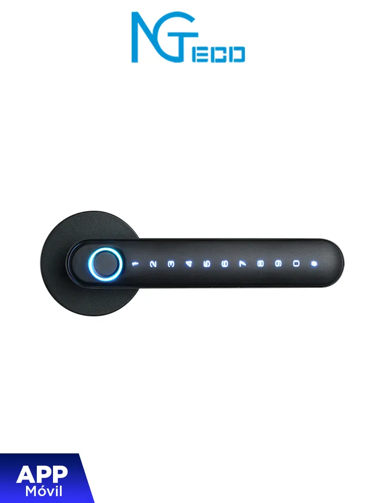 NGTeco SL01A630N -  Cerradura Inteligente Biométrica estilo americano / 100 huellas / 100 contraseñas / App Móvil NGTeco Home