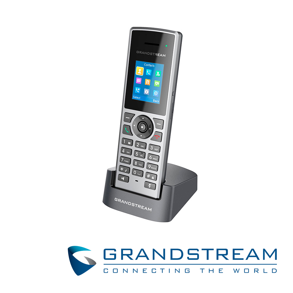 TELEFONO IP INALAMBRICO DECT GRANDSTREAM DP722 / 20 LINEAS / 20 CUENTAS SIP / CONFERENCIA 3 VIAS COMPATIBLE BASE DP750/DP752 / PANTALLA A COLOR 1.8 PULGADAS / VOZ FULL HD / 250 HRS EN ESPERA / INLCUYE 2 BATERIAS