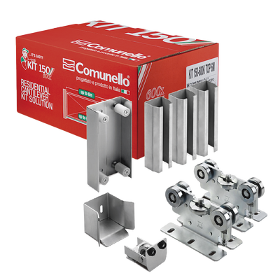KIT para puertas autoportantes de hasta 3 m y 600 kg con guia para puertas corredizas