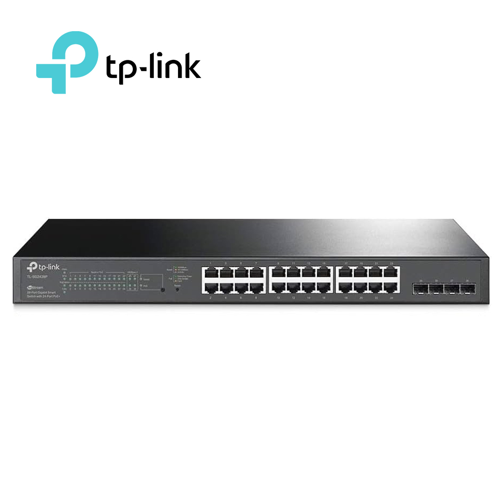 SWITCH POE JETSTREAM SDN ADMINISTRABLE TP-LINK SG2428P ADMINISTRABLE / 24 PUERTOS POE AT/AF 250W 10/100/1000 MBPS+4 PUERTOS DE FIBRA OPTICA / ADMINISTRACION CENTRALIZADA ACCESO A NUBE Y APLICACION OMADA