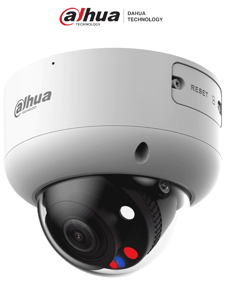 DAHUA DH-IPC-HDBW3849R1-ZAS-PV-S5 -Cámara IP Domo 8MP, TiOC y WizSense, lente motorizado 2.7-13.5mm, 40m con IR, audio bidireccional, iluminadores duales, entradas/salidas larma y audio, disuación activa, AcuPick, IP66, Antivandálica