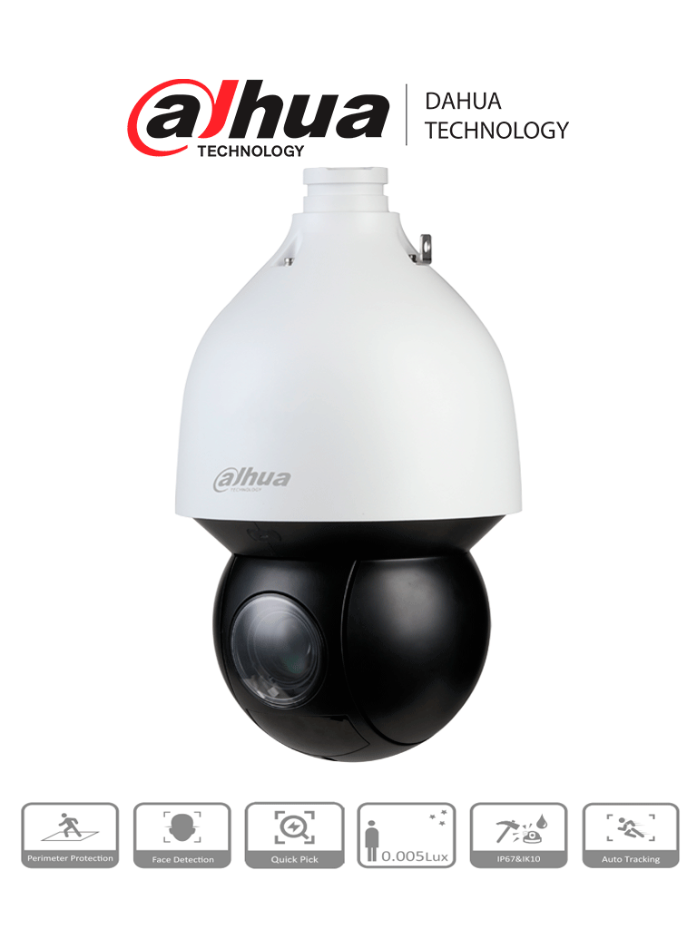 DAHUA SD5A225GB-HNR-SL - Cámara IP PTZ de 2 Megapíxeles Anticorrosión/ 25x de Zoom Óptico/ IR de 150 Mts/ Antivandálica/ H.265+/ Auto Tracking/ PoE+/ 60 FPS/ Función anti-niebla / WDR Real de 120 dB/ Detección de Rostros/ IP67/