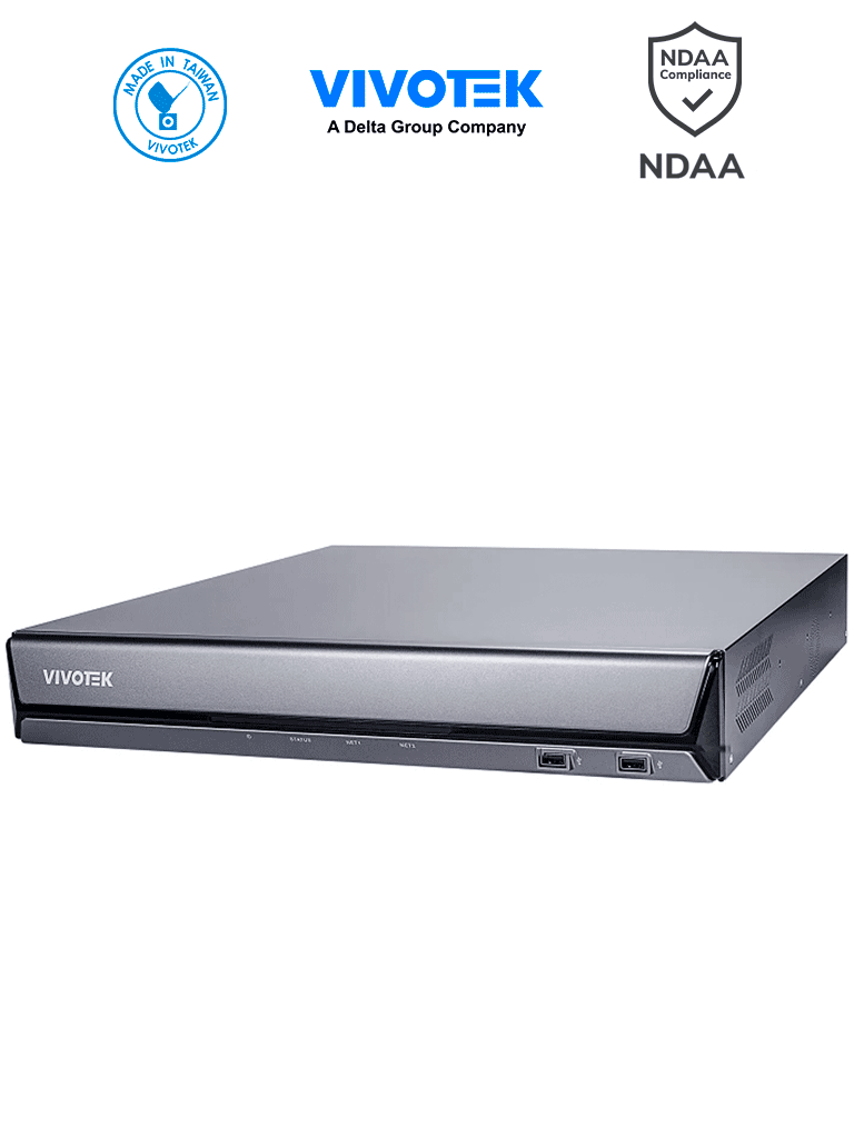 VIVOTEK ND9442P - Grabador NVR 16 Canales, 16 Puertos PoE, 4 Bahias de Discos, Deep Search, Smart VCA Search, Ciberseguridad Trend Micro, Salida HDMI 4K Centralizacion con VAST 2, VSS, Gestión PoE, Grabacion de 192Mbps, ONVIF, NDAA
