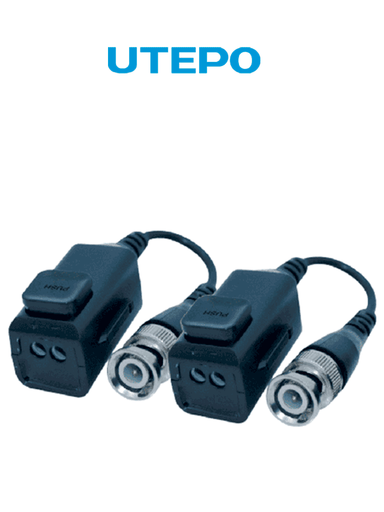 UTEPO UTP101PHD6 - Par de Transceptores Pasivos 4K (Video Baluns), Botón Push Superior, Empalmes Ordenados, 4K hasta 150m, 4MP a 200m, 1080p hasta 250m, Soporta HDCVI/HDTVI/AHD/CVBS