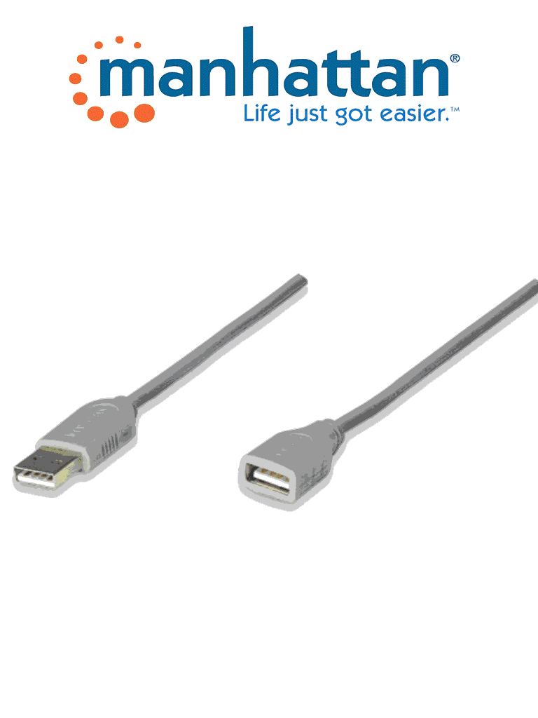 MANHATTAN 165211 - Cable de Extensión USB Macho a USB Hembra/ 1.8 Metros/ Velocidad Máxima de Hasta 12 Mbps/ UL 2725/ USB 1.1/