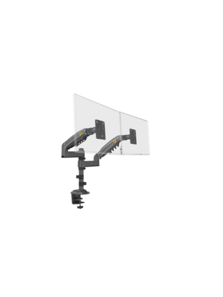 TCE H180  - Soporte de Escritorio Articulado para 2 monitores de 13 a 27" , Carga Máxima 9kg por brazo , VESA 75x75mm / 100x100mm , Ajuste de Inclinación y Rotación