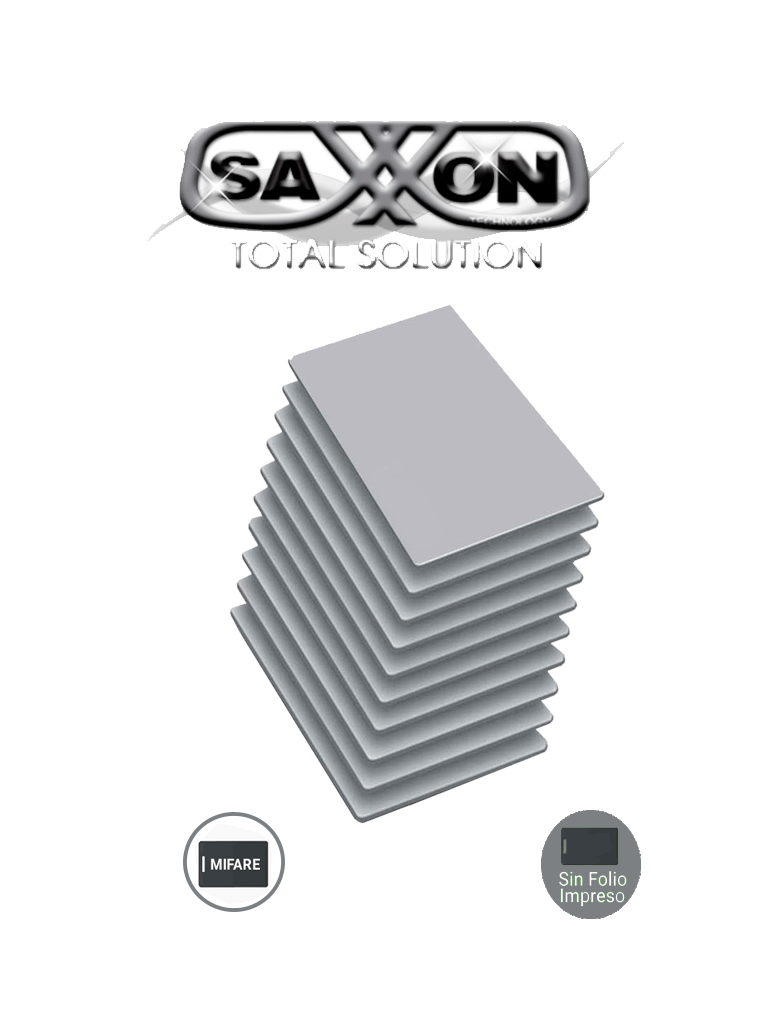 SAXMIFARE01 - Paquete de 10 Tarjetas de Proximidad Mifare 13.56 Mhz Para Control de Acceso / PVC / Imprimible / 1 KByte / 0.88 mm de Grosor / Sin Folio