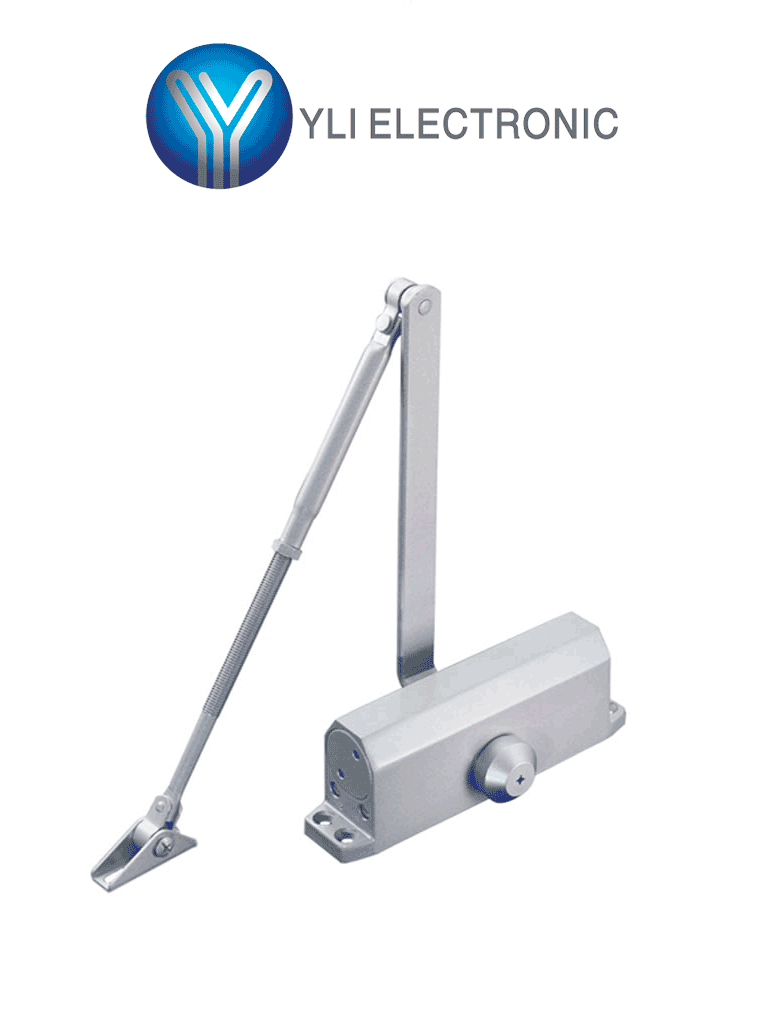 YLI YC-83-2  - Brazo cierra puerta automático / Para puertas de 100 kg / Compatible con puertas de madera, vidrio, metal / Velocidad ajustable de cierre / Instalación izquierda o derecha
