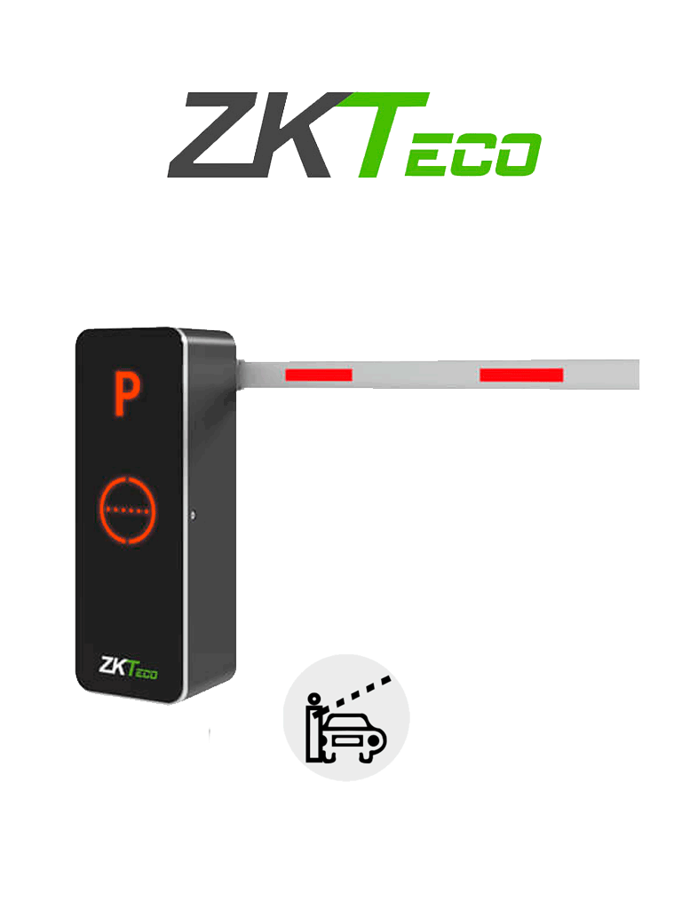 ZKTECO BGM1030L - Barrera Vehicular / Brazo Recto Dirección Ajustable / 3 Metros / Gabinete con Luz LED / Indicador de Estado / 1.5 s de apertura / Incluye 2 controles / Módulo Wi-Fi para conectarse con la App ZK Barrier gratuita y aperturar o cerrar