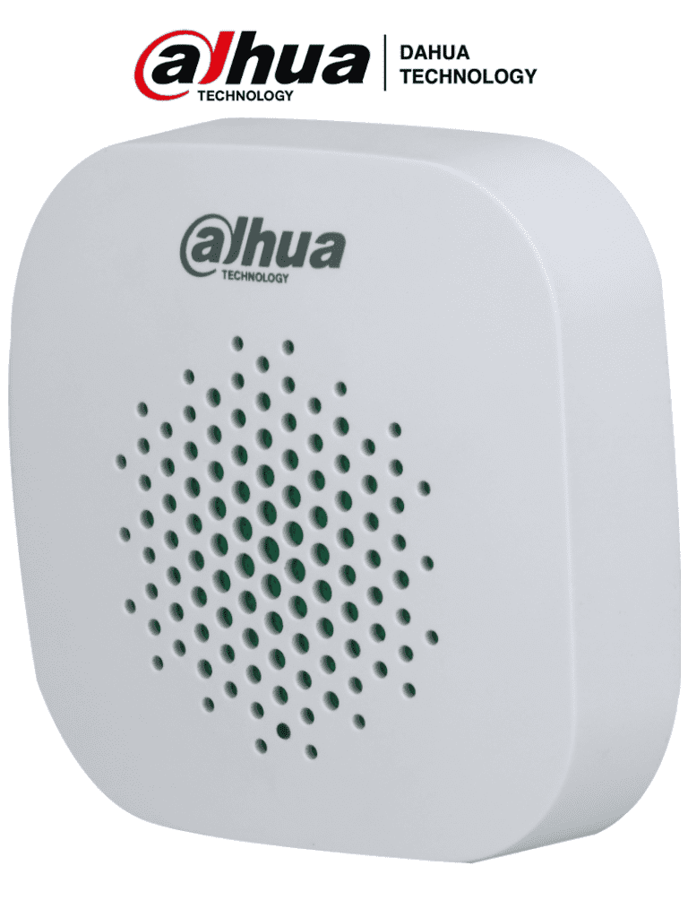 DAHUA DHI-ARA12-W2 - Sirena inalámbrica para interior, Potencia 105 dB, 3 niveles de volumen, LED indicador, Alarma de batería baja, Medición de temperatura, App DMSS, Frecuencia 433 MHz, Tecnología: AirShield, Compatible con HUB 1.0 y HUB 2.0