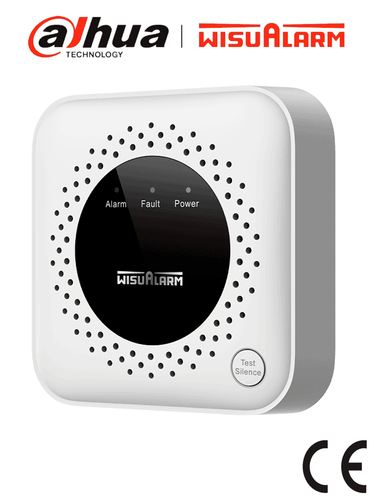 DAHUA WISUALARM DHI-HY-GA40A -Detector de gas metano (CH₄) autónomo, sensor de gas catalítico, salida de relevador, salida de válvula, detección de temperatura ambiente, alarma de 70 dB, LED indicadores, certificación CE,