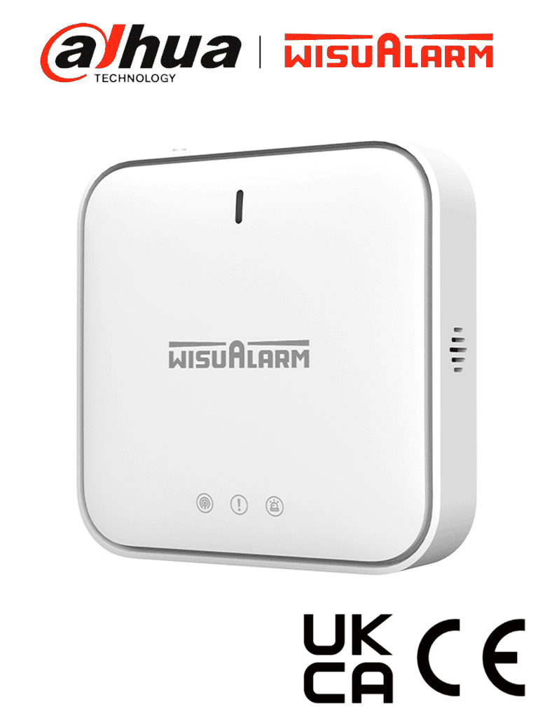 DAHUA WISUALARM DHI-HY-GW01A - Gateway Inalámbrico con comunicación dual Ethernet y WiFi, Cuenta con 4 indicadores LED, Centraliza hasta 24 dispositivos Wisulink para monitoreo a través de la nube,