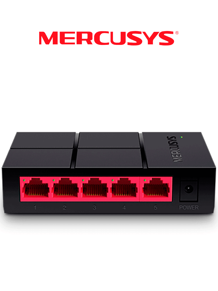 MERCUSYS MS105G - Switch no administrable para escritorio con 5 puertos 10/100/1000 Mbps, diseño compacto y función Plug and Play.