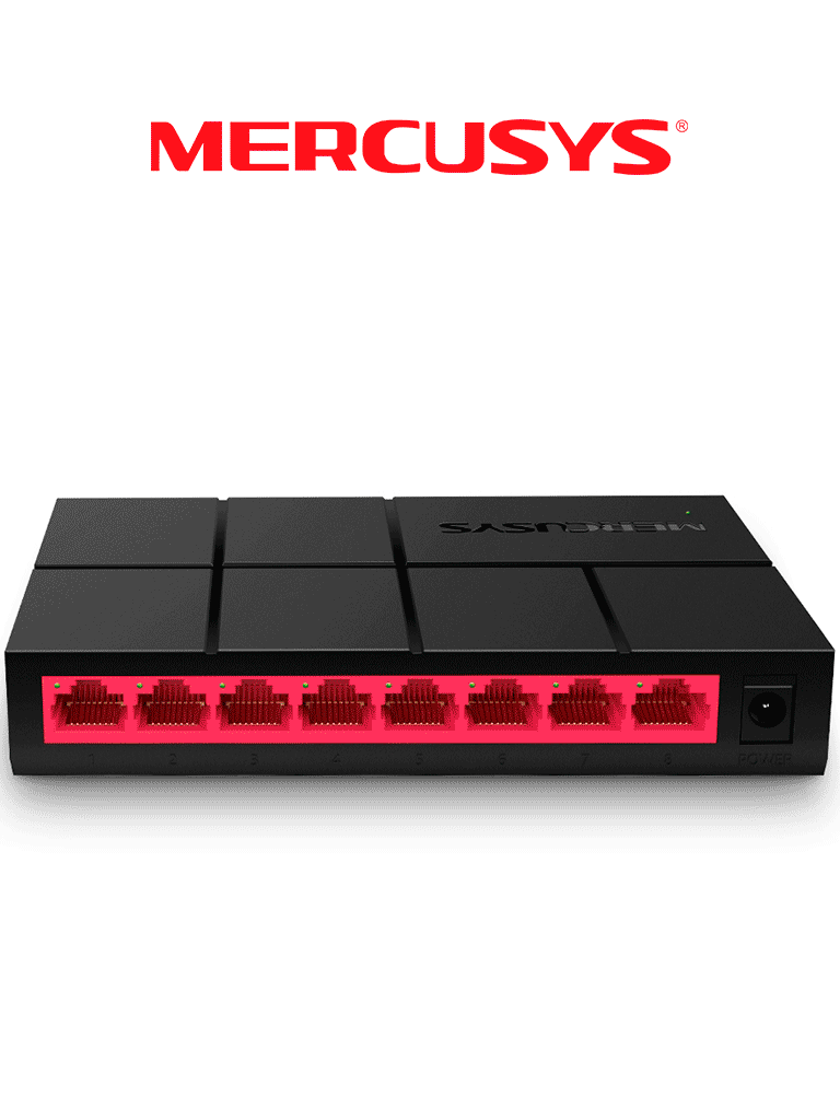 MERCUSYS MS108G -  MS108G - Switch no administrable de escritorio con 8 puertos 10/100/1000 Mbps, diseño compacto y configuración Plug and Play.