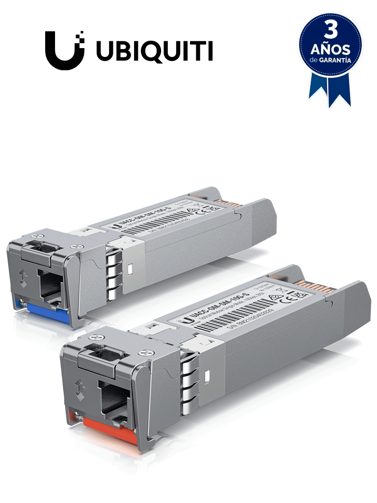 UBIQUITI UACC-OM-SM-10G-S-2 - Módulo SFP monomodo con transceptor mini GBIC, velocidad de hasta 10Gbps y conector tipo LC. Alcance de hasta 10km.