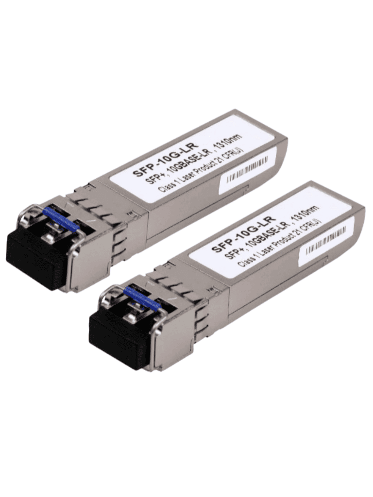 TCE - SFP+-10G-LR - Par de Transceptores de fibra óptica SFP monomodo / 1310nm / DDM / Conector LC Dual / mini-Gbic / Velocidad de 1.25 a 10 Gbps / Hasta 20 KM de conexión
