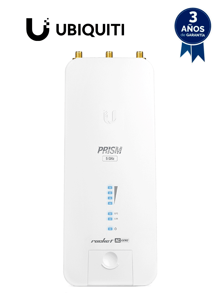 UBIQUITI ROCKET RP-5AC-GEN2 - Radio conectorizado Airmax AC Prism Gen2  de 5GHz para exterior, con tecnología MIMO, 27 dBm y rendimiento hasta 500 Mbps.
