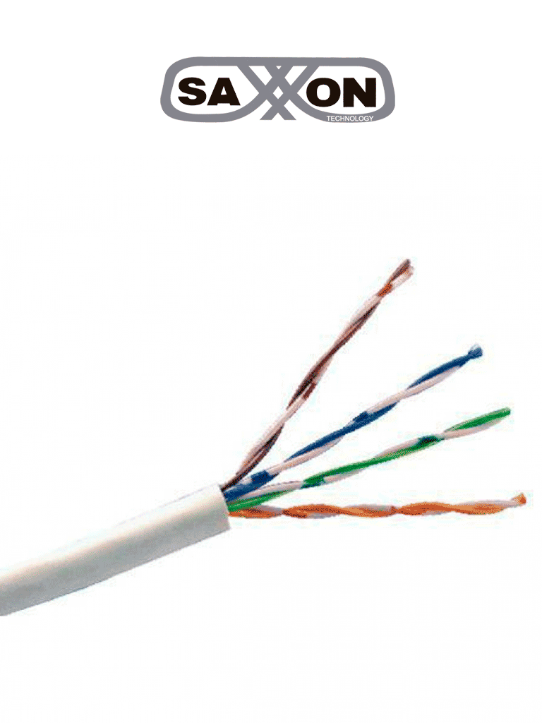 SAXXON OUTP6CCA305BC - Cable UTP CCA / Categoria 6 / Color blanco / Interior / 305  Mts / Redes / Video / 4 Pares