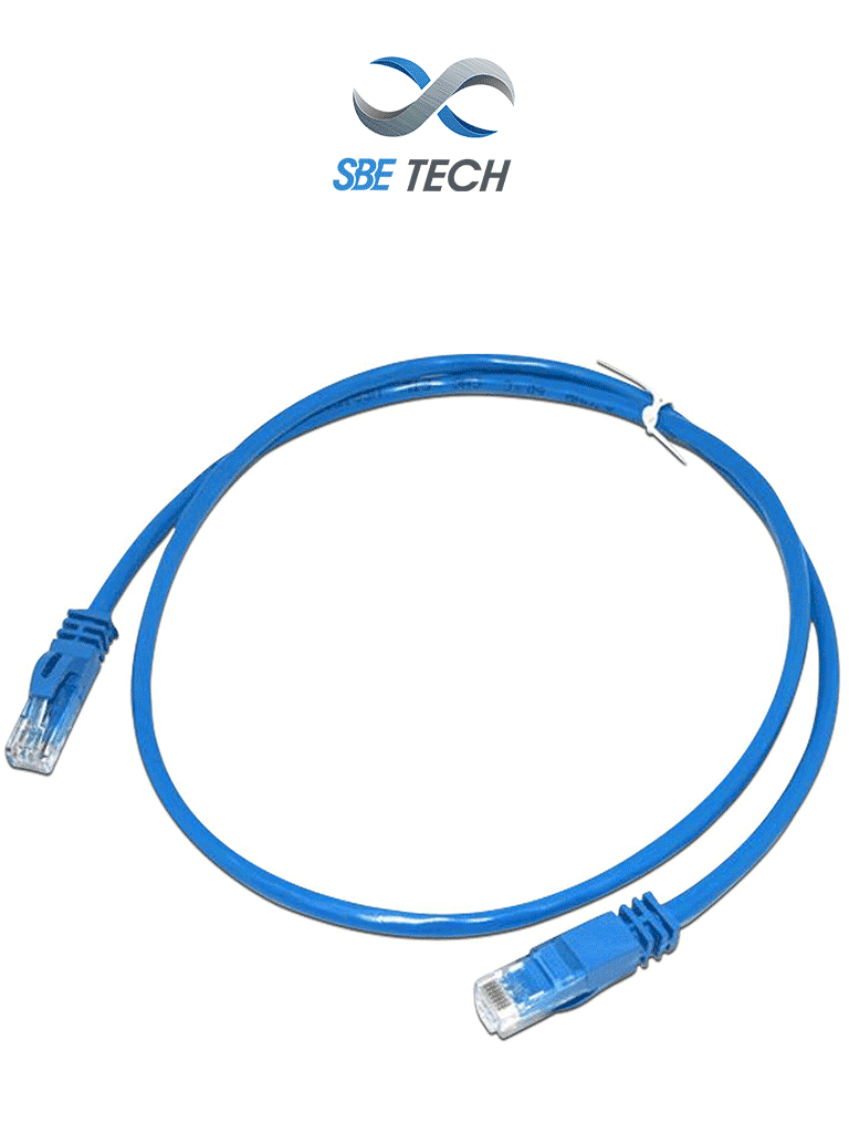 SBE TECH SBE-PCC6U1.0M-BL - Patch cord Cat 6, color azul, de 1 metro, con bota inyectada