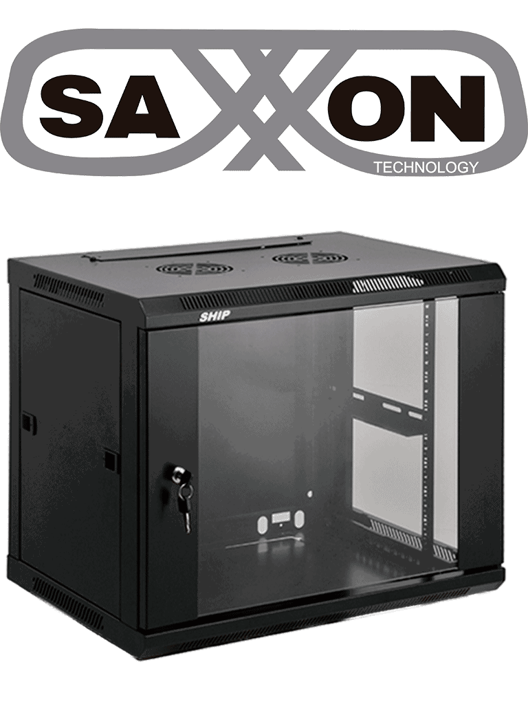 SAXXON SA660901 - Gabinete de pared de 9 UR, fijo, capacidad de carga de 60 Kg. Dimensiones: 60x60x50 cm.