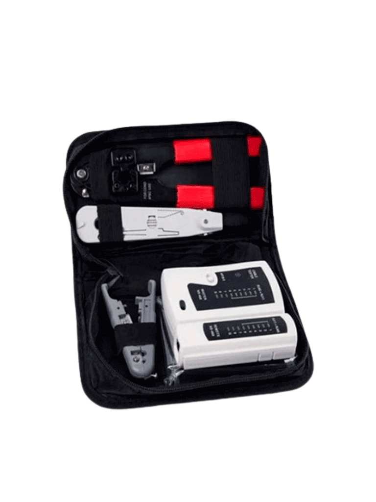 TCE LN-NET-TK-30 - Kit de Herramientas para Instalación de Redes, Probador de Cables, Ponchadoras RJ45, Pinza de Impacto y Pelacables UTP/STP