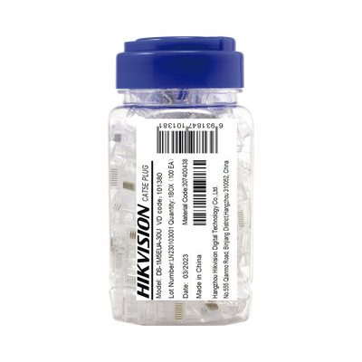 Bote con 100 Piezas de Plug Modular RJ45 / Cat 5e / Chapado en Oro a 30 Micras / Sin Blindaje / Fácil Instalación / Uso Interior / Soporta Norma TIA-568B / Cumple con RoHS 2.0