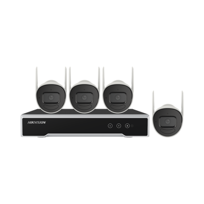Kit IP Inalámbrico 1080p / NVR 4 Canales / 4 Cámaras Bala para Exterior / 1 HDD de 1 TB / Modo Repetidor
