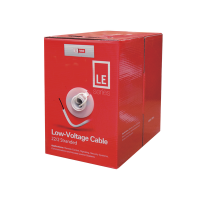 Bobina de 305 Metros de Cable / 2 x 22 AWG / Tipo CCA de Color Blanco / Aplicaciones en Alarmas de Intrusión/Control de Acceso/Automatización/ Interfonos y TV porteros