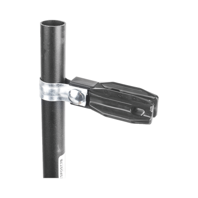 Aislador de paso o esquina con abrazadera incluida de 1 Pulgada  para uso en tubería de malla ciclónica.