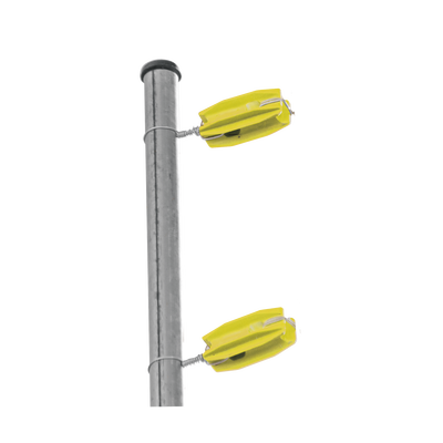 Aislador de color Amarillo  para postes de esquina de alta Resistencia con Anti UV de uso en cercos eléctricos
