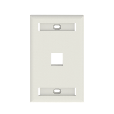 Placa de Pared Vertical, Salida Para 1 Puerto Keystone, Con Espacios Para Etiquetas, Color Blanco