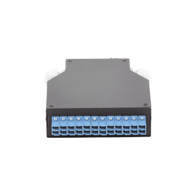 Distribuidor de Fibra Óptica Para Riel Din, 12 acopladores LC/UPC Duplex Monomodo con Charola de Empalme