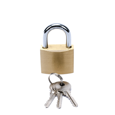 Candado de Latón Cuerpo 40 x 40 mm Con 3 Llaves. Diam. de Perno: 6.2 mm