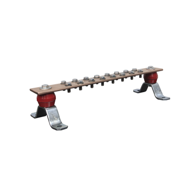 Barra de Unión de Cobre de 16 Contactos 2" x 15-1/4" x 1/4" (50.8 x 387.35 x 6.35 mm)