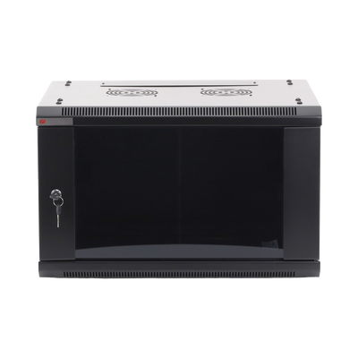 Gabinete PRECISION, Con Puerta de Cristal Templado, de 19in, 6UR, 450mm de Profundidad, Color Negro