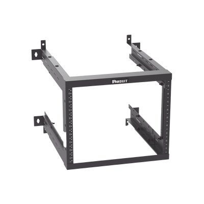 Rack PanZone® de Montaje en Pared, de 19in, Profundidad Ajustable, Rieles Numerados y Roscados 9 UR, Color Negro