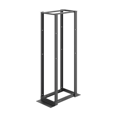 Rack de Cuatro Postes Estándar de 19", Rieles Numerados y Roscados Profundidad Ajustable de 450 a 1050 mm, 45 Unidades de Rack, Color Negro