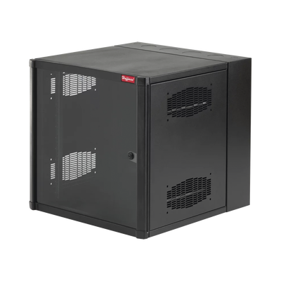 Gabinete AccessPlus de Montaje en Pared de 19in, Rieles Numerados y Roscados Puerta con Ventana de Seguridad, 600 mm de Ancho, 637 mm de Profundidad, 12 UR, Color Negro