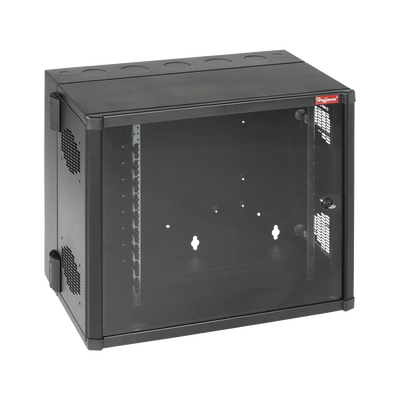 Gabinete AccessPlus de Montaje en Pared de 19in, Rieles Numerados y Roscados Puerta con Ventana de Seguridad, 700 mm de Ancho, 637 mm de Profundidad, 26 UR, Color Negro