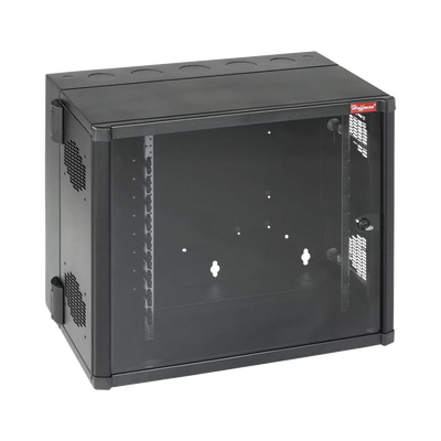 Gabinete AccessPlus de Montaje en Pared de 19in, Rieles Numerados y Roscados Puerta con Ventana de Seguridad, 700 mm de Ancho, 637 mm de Profundidad, 12 UR, Color Negro