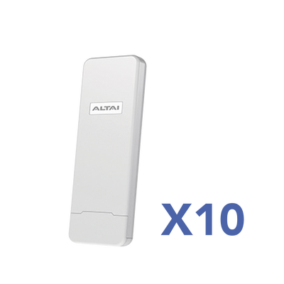 Paquete de 10 Puntos de Acceso C1N Super Wi-Fi, PTP y PTMP en 2.4 GHz , Con Antena Integrada Sectorial de 70°, Hasta 300 m de Cobertura, Antena de 10 dBi, Soporta Fichas-Vouchers. Administración en Nube Gratis con INSIGHTS