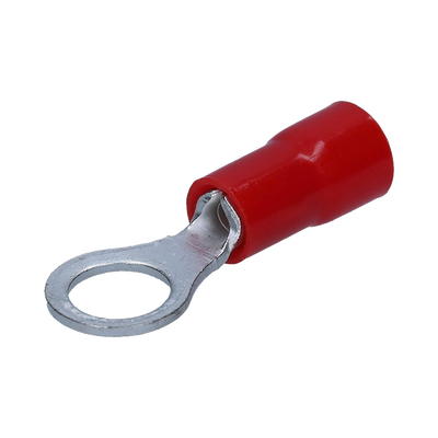 Terminal tipo ojo / 1 /  4 " / 22 - 16 AWG / Rojo / Paquete de 25 piezas.