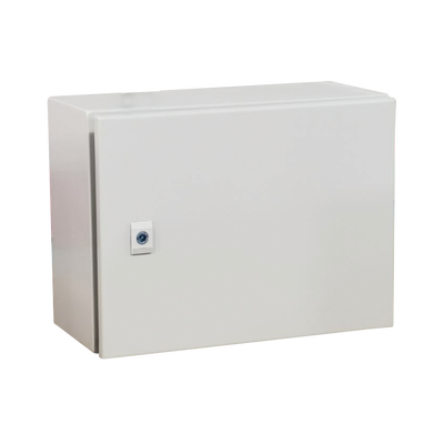 Gabinete de Acero IP66 Uso en Intemperie (500 x 300 x 300 mm) con Placa Trasera Interior Metálica y Compuerta Inferior Atornillable (Incluye Chapa y Llave T). Ideal para Centros de Carga y Tableros de Control