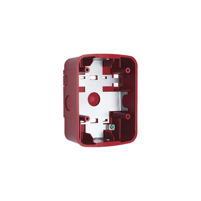 Caja de Montaje en Pared para Bocina y Bocina con Lampara Estroboscopica y para montaje en Techo de Bocinas, Color Rojo