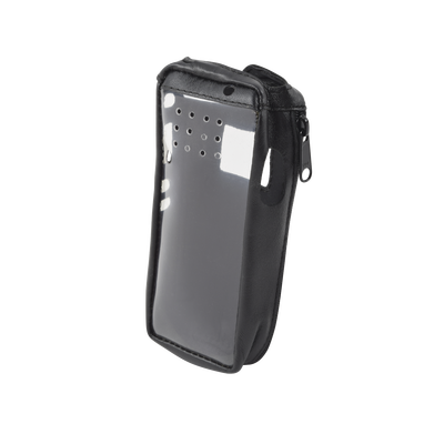 Funda Reforzada de Piel, Lazo para Cinto, Ventana Plástica y Cierre Lateral / IC-F3161DS, IC-F4161DS.