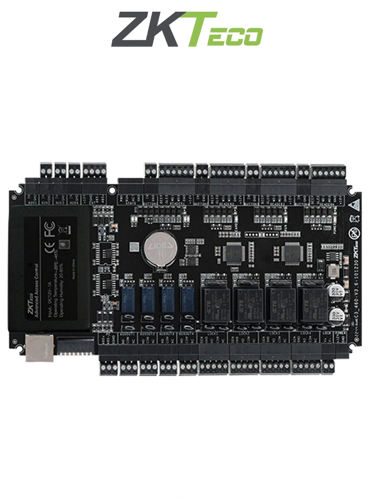 ZKTECO C3400Plus - Panel de control de acceso RFID, 4 puertas, 8 vías, capacidad para 100,000 usuarios y tarjetas, códigos QR dinámicos, Push SDK